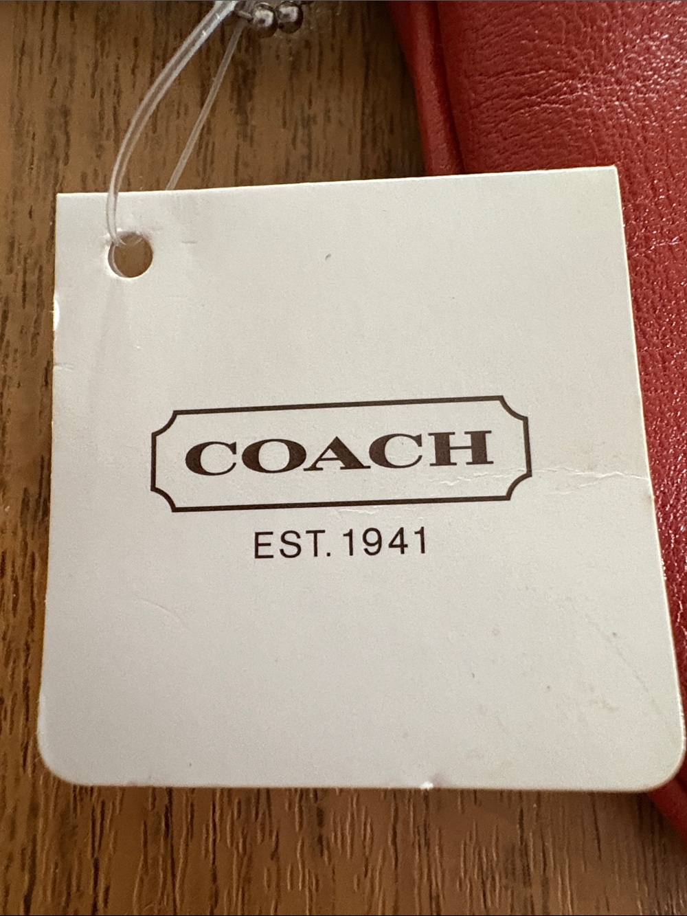 Coach Vermillion Leather Wristlet with Strap - Picture 2 of 6